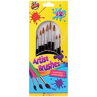 Artbox 12 Natural Artist Brushes, Pack of 12