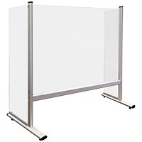 Counter and Desk Protection Screen with side panels, acrylic glass, 100 x 65 cm