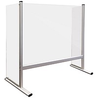 Counter and Desk Protection Screen with side panels, acrylic glass, 80 x 65 cm