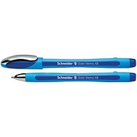 Schneider Slider Memo XB Ballpoint Pen, Large, Blue, Pack of 10