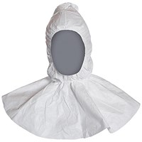 Tyvek 500 Hood With Flange, White, Pack of 25
