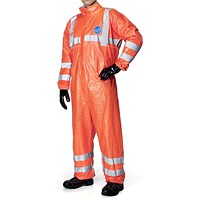 Tyvek 500 High Visibility Coverall, Orange, Large