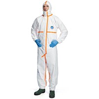 Tyvek 800J Hooded Coverall, White, Large