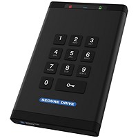 SecureDrive KP Hardware Encrypted External Portable Hard Drive with Keypad, 4TB