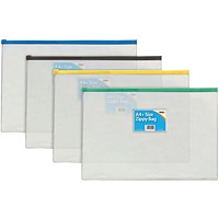 Tiger Sundry A4 Zip Bags, Assorted, Pack of 12