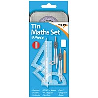 9 Piece Maths Set Tin (Pack of 12)