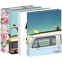 A4 Fashion Assorted 25mm Board 2 Ring Binder (Pack of 12)