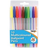 Ballpoint Pens 10 Multicoloured (Pack of 12)