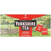 Yorkshire Tea Tagged and Enveloped Tea Bags, Pack of 200