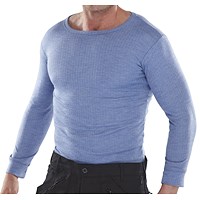 Beeswift Long Sleeve Thermal Vest, Blue, Medium