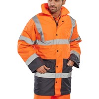 Beeswift Two Tone Traffic Jacket, Orange & Navy Blue, 4XL