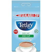 Tetley One Cup Decaffeinated Tea Bags, Pack of 440