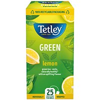 Tetley Green Tea with Lemon, Pack of 25
