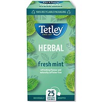 Tetley Fresh Mint Herbal Tea, Pack of 25