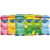 Tetley Fruit and Herbal Tea Bags Variety Boxes, 6 Boxes of 25