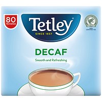 Tetley Decaffeinated Tea Bags, Pack of 80
