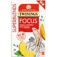 Twinings SuperBlends Focus Herbal Tea, Pack of 20