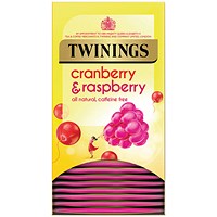 Twinings Cranberry and Raspberry Fruit Tea, Pack of 20