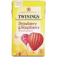 Twinings Strawberry and Raspberry Fruit Tea, Pack of 20