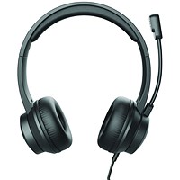 Trust HS-200 Compact On-Ear USB Wired Headset Black 24186