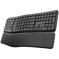 Trust Keyra Ergonomic Multidevice Wireless Keyboard, Black Trust Keyra Ergonomic Multidevice Wireless Keyboard, Black