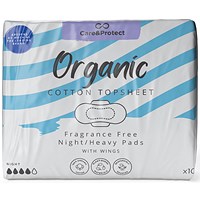 Care & Protect 100% Organic Cotton Night Pads, Pack of 80