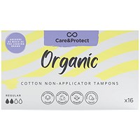 Care & Protect Organic Non Applicator Tampons, Regular, Pack of 192