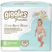 Giggles XL Nappies 15+kg Twinpack (Pack of 20)