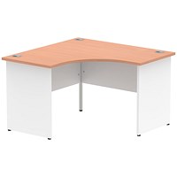 Impulse 1200mm Two-Tone Corner Desk, White Panel End Leg, Beech Top