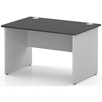 Impulse Two-Tone 1200mm Rectangular Desk, White Panel End Leg, Carbon Grey