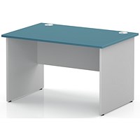 Impulse Two-Tone 1200mm Rectangular Desk, White Panel End Leg, Dark Teal
