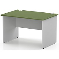 Impulse Two-Tone 1200mm Rectangular Desk, White Panel End Leg, Moss Green