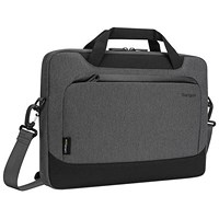 Targus Cypress Notebook Briefcase with EcoSmart, For up to 14 Inch Laptops, Grey/Black