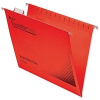 Rexel Crystalfile Flexi Manilla Suspension Files, V Base, Foolscap, Red, Pack of 50