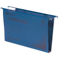 Rexel Crystalfile Classic Manilla Suspension Files, Square Base, Foolscap, Blue, Pack of 50