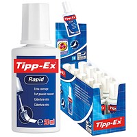 Tipp-Ex Rapid Correction Fluid, 20ml, Pack of 10