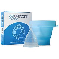 Unicorn Medical Grade Silicone Period Cup/Sterilising Unit, Blue