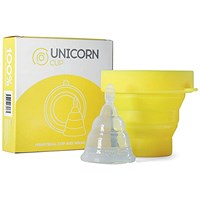 Unicorn Medical Grade Silicone Period Cup/Sterilising Unit, Yellow