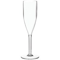 Everyday Polycarbonate Champagne Flute, 190ml, Clear, Pack of 6