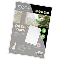 Stewart Superior Seco A4 Cut Flush Folders, Clear, Pack of 25