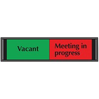 Sliding Sign Vacant/Meeting In Progress Self Adhesive 225x52mm