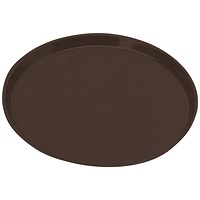 Round Polycarbonate Serving Tray, 355mm Diameter, Brown