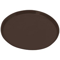 Serving Tray Round Polycarbonate H22 x D355mm Brown