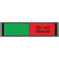 Do Not Disturb PVC Sliding Sign, 225x52mm, Black on Red and Green