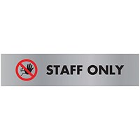 Acrylic Sign Staff Only Aluminium 190x45mm