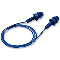 Uvex Whisper+ Detectable Coreded Earplugs, Blue, Pack of 50