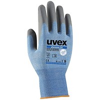 Uvex Phynomic C5 Gloves, Blue, Large, Pack of 10