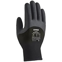 Uvex Unilite Thermo Plus Gloves, Black, 2XL, Pack of 10 Uvex Unilite Thermo Plus Gloves, Black, 2XL, Pack of 10