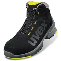 Uvex 1 Safety Boots, Black & Yellow, 15