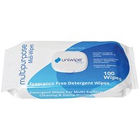 Uniwipe Multipurpose Detergent Midi Wipes (Pack of 100)
